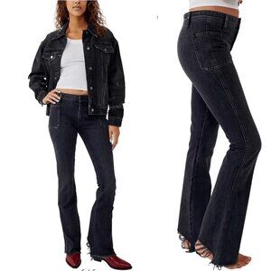 New Free People Black Mid Rise Izzy Flare Jeans Size 29